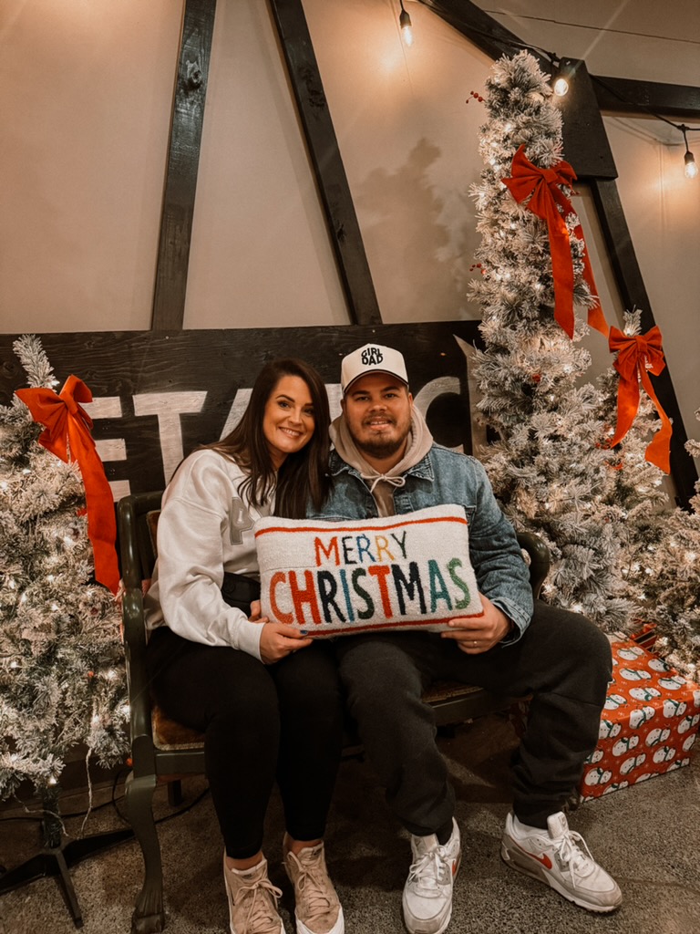 Everett with his wife during the holidays